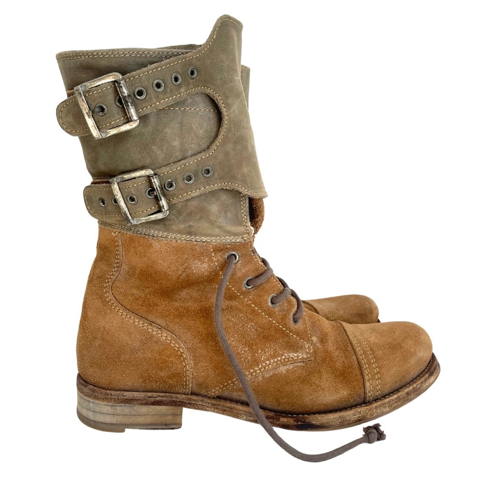 All Saints Brown and Tan Combat Boots